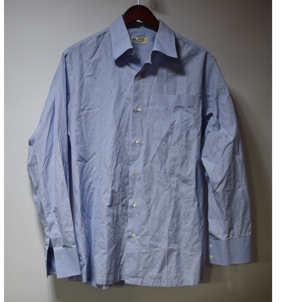 Thomas Mason Superfine Shirting Light Blue Custom Dress Shirt Size 16